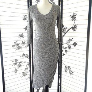 Chocolate USA Gray Side Ruched Tulip Hem Dress